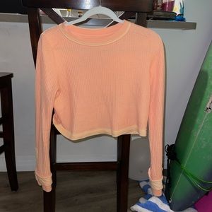 Orange Cropped Free People Movement top